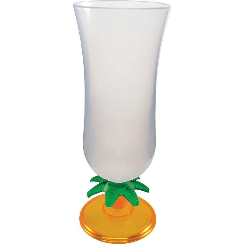15oz Palm Tree Stem Plastic Hurricane Glass