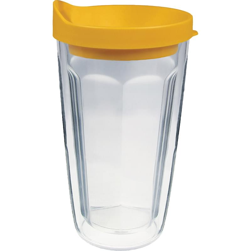 16 Oz. Double Wall Insulated Thermal Travel Tumbler - Clear Insert