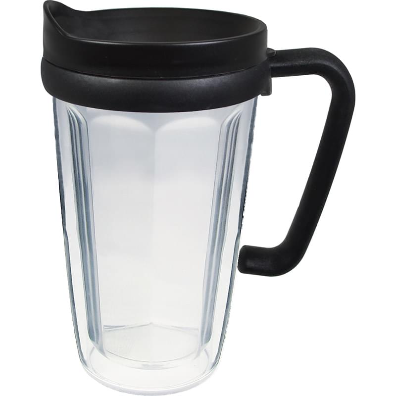 16 Oz. Double Wall Insulated Thermal Travel Mug - Clear Insert