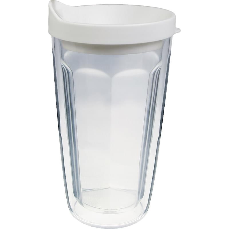 16 Oz. Double Wall Insulated Thermal Travel Tumbler - White Insert