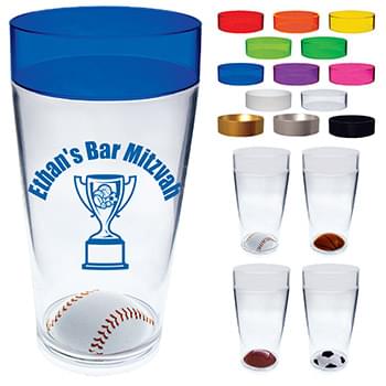 20OZ SPORTS THEMED COLORED RIM CUP