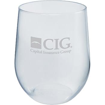12 Oz. Blow-Molded PVC Plastic Stemless Wine Glass